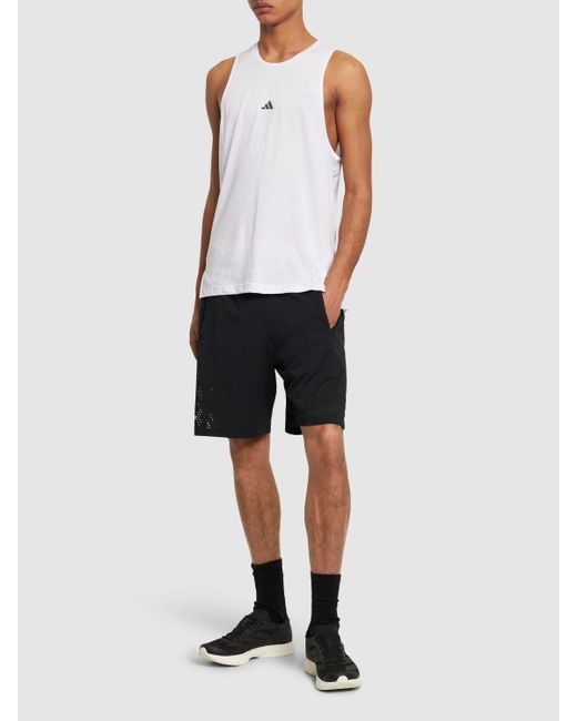 Adidas Originals White Yoga Tank Top for men