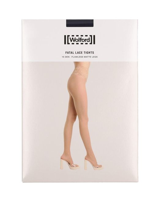 Wolford White Fatal Lace Tights