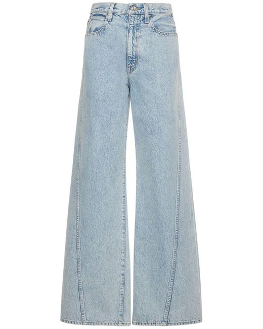 SLVRLAKE Denim Eva Cotton Denim Wide Jeans in Blue | Lyst