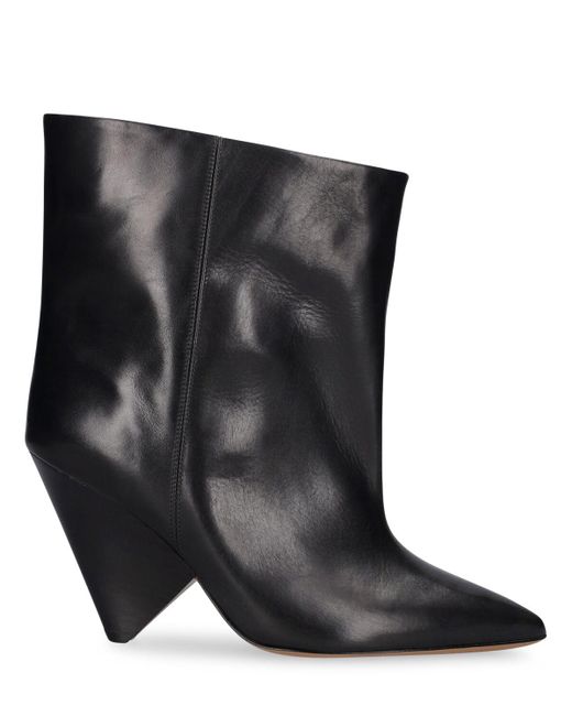 Isabel Marant Black 90Mm Miyako Leather Ankle Boots