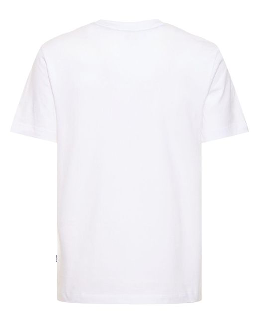 Camiseta de algodón con logo Boss de hombre de color White