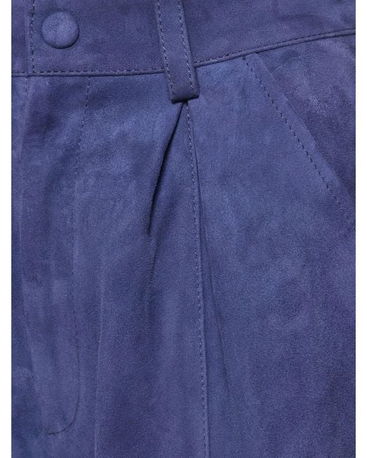 Pantalon en cuir viva marino fayoumi Blazé Milano en coloris Blue