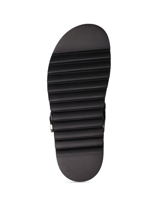 Toga Virilis Black Leather Sabot Loafers for men