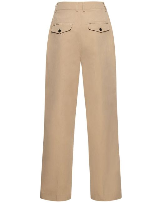 DUNST Natural Pleated Cotton & Nylon Chino Pants