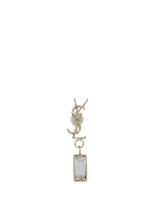 Saint Laurent Metallic Monogram Brass Mono Earring