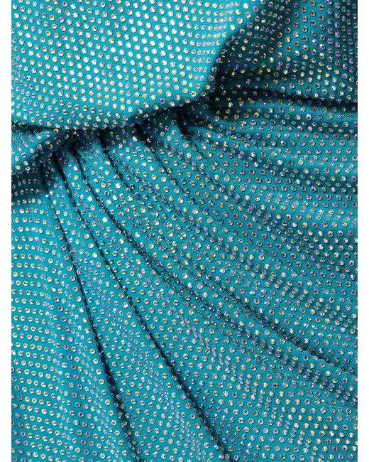 Alexandre Vauthier Blue Draped Jersey L/s Maxi Dress