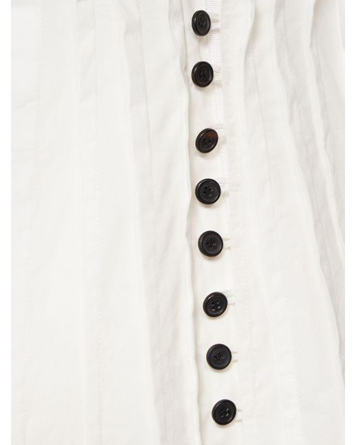 Khaite White Wes Cotton Poplin Long Dress