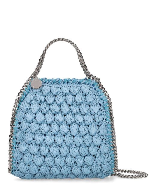 Petit sac cabas en crochet popcorn Stella McCartney en coloris Blue