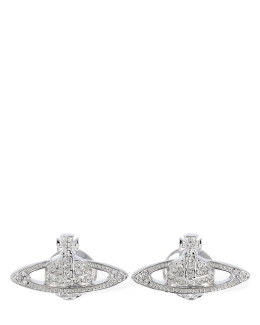 Vivienne Westwood White Mini Bas Relief Crystal Cufflinks for men