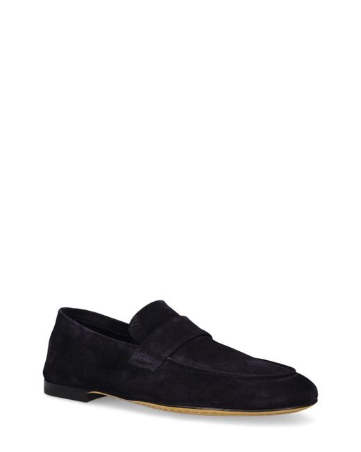 Officine Creative Black Airto Suede Leather Loafers for men