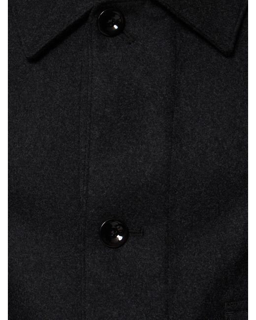 Lemaire Black Oversize Wool Blend Overshirt for men