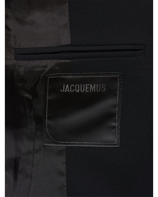 Jacquemus Black La Veste Ovalo Cady Collarless Jacket