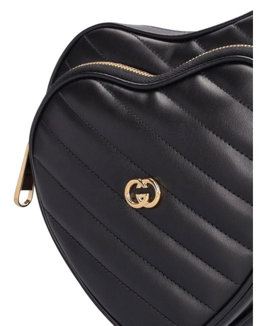 Gucci Black Schultertasche Aus Leder "heart"