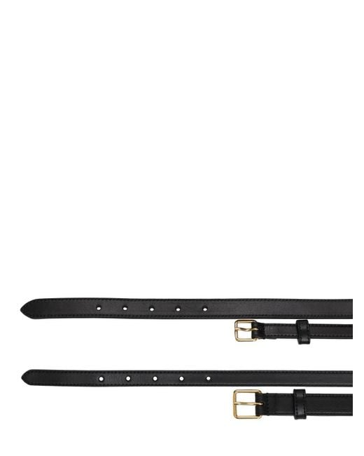 【関税&送料込】Alexander Mcqueen St Leather Thin Double Bel Alexander McQueen Thin Double Belt | italist
