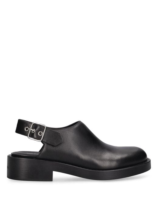 Courreges Black Gogo Leather Clogs for men