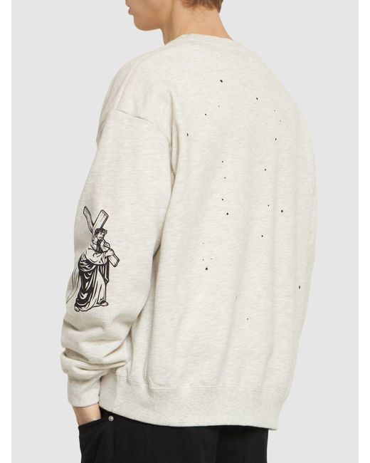Someit Gray Sacrifice Vintage Cotton Crew Sweatshirt for men