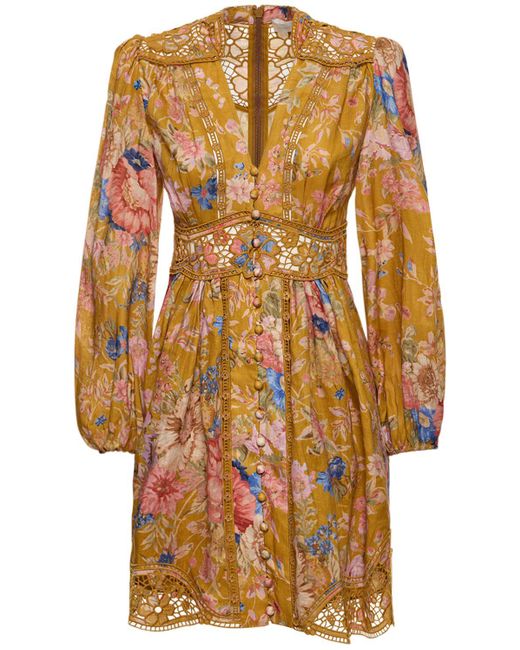 Robe courte en lin august Zimmermann en coloris Natural