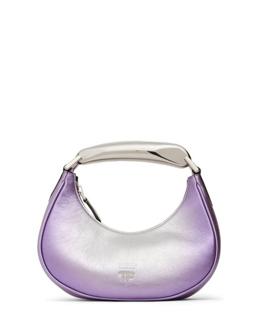 Tom Ford Purple Mini Bianca Laminated Top Handle Bag