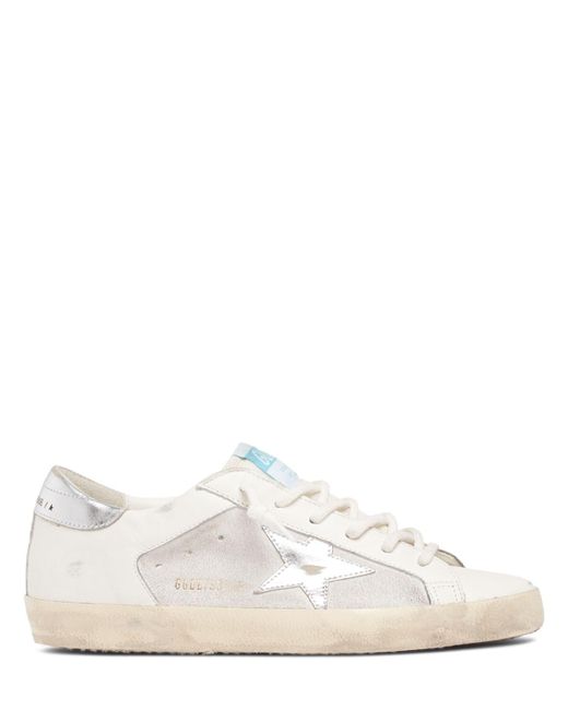 Golden Goose Deluxe Brand White 20mm Super-star Suede & Leather Sneakers