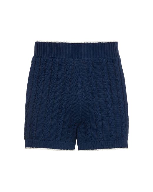 Egonlab Blue Cotton Knit Bunny Shorts for men
