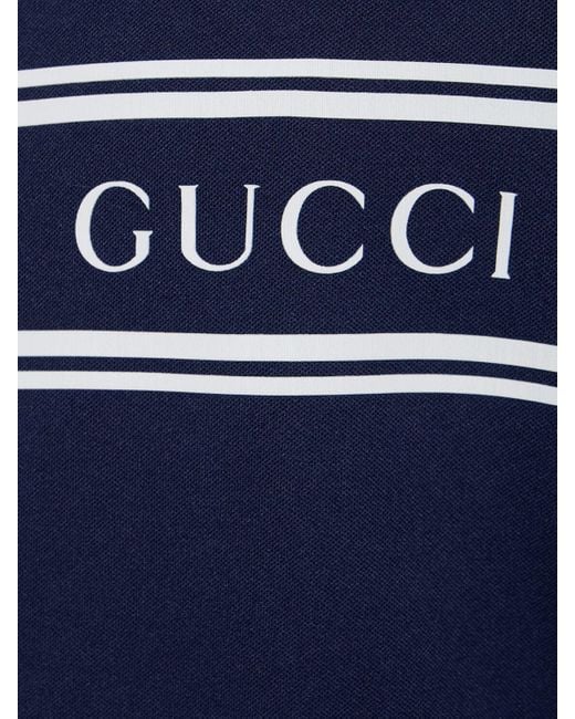 Gucci Blue Logo Tech Zip-up Hoodie for men