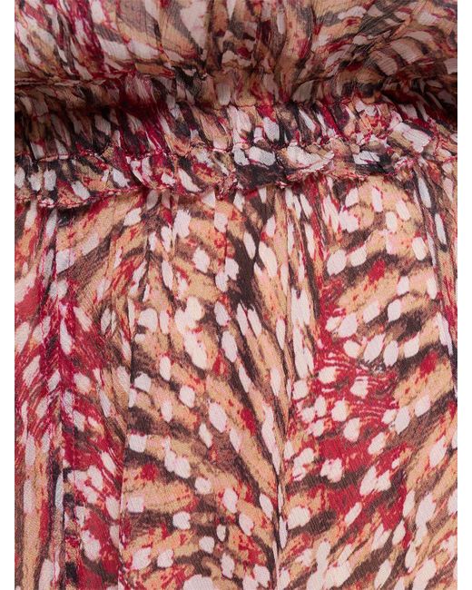 Robe longue en viscose imprimée volga Isabel Marant en coloris Red