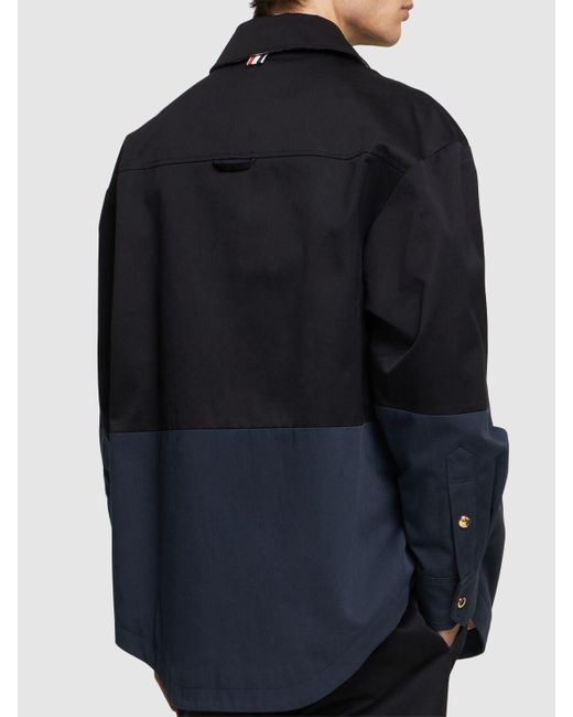Thom Browne Blue Oversize Cotton Casual Jacket for men