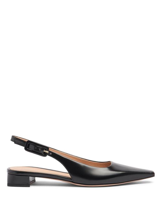 Gianvito Rossi Black 20Mm Tokio Leather Slingback Flats