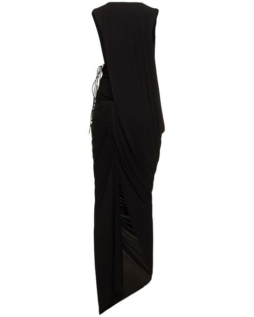 Christopher Esber Black Asymmetrisches Kleid Aus Viskose "monstera"