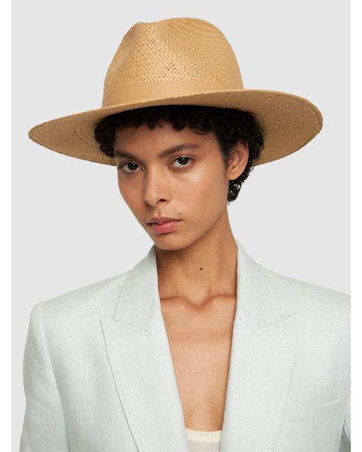 Sombrero fedora plegable Janessa Leone de color Natural