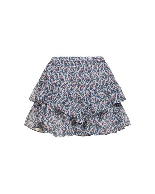 Isabel Marant Gray Jocadia Printed Layered Cotton Miniskirt
