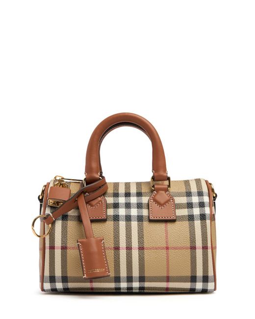 Borsa mini bowling check di Burberry in Brown