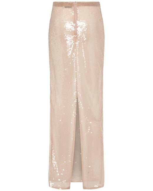 GIUSEPPE DI MORABITO Natural Sequined Maxi Skirt