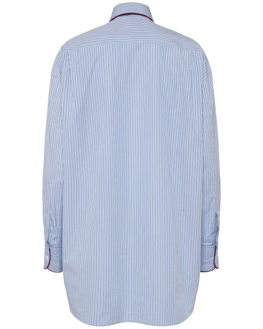 Camicia in popeline a righe con taschino di Etro in Blue
