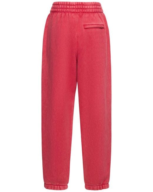Pantaloni in felpa di cotone di Alexander Wang in Red