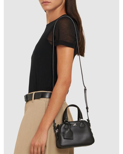 Courreges Mini Bowling Leather Bag in Black Lyst UK