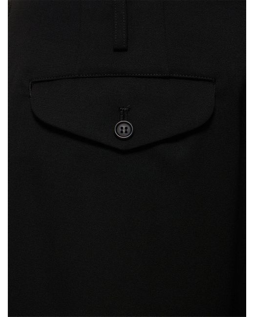 Shorts in lana con pinces di Comme des Garçons in Black da Uomo