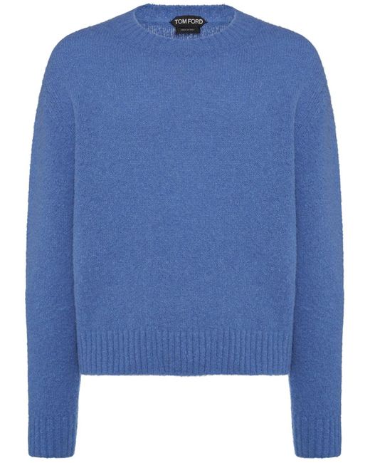 Tom Ford Blue Alpaca Blend Crewneck Sweater for men