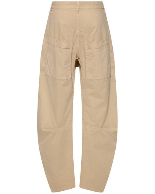 Pantaloni tapered fit in cotone shon di Nili Lotan in Natural