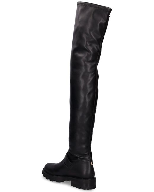 Jimmy Choo Black 20Mm Over-The-Knee Faux Leather Boots
