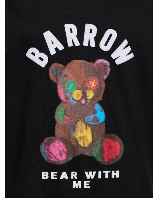 T-shirt bear with me con stampa di Barrow in Black da Uomo