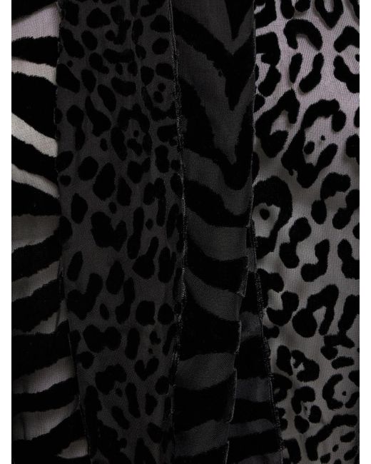Roberto Cavalli Black Zebra Velvet Devoré Shirt