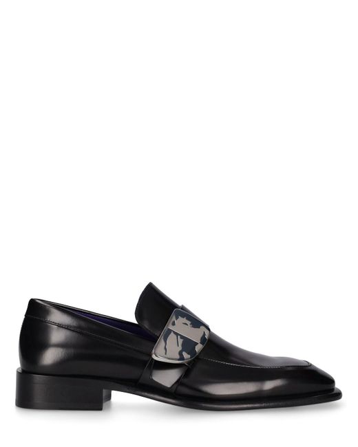Burberry Black Shield Edk Leather Loafers for men