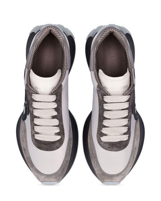 Alexander McQueen White Sprint Runner Fabric & Leather Sneakers for men