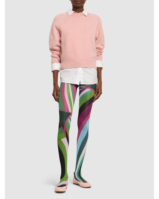 Emilio Pucci Multicolor Printed Jersey leggings W/ Feet