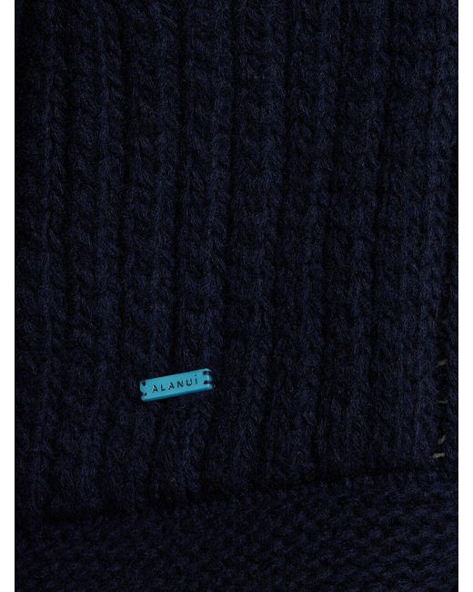 Alanui Blue Cashmere & Cotton Knit Cardigan for men