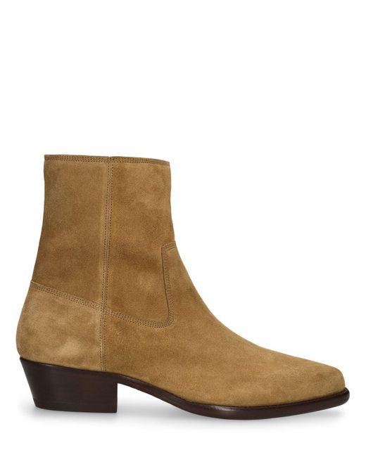 Isabel Marant Brown 45mm Delix Suede Chelsea Boots for men