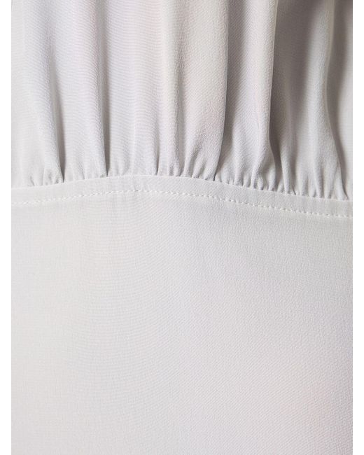 Robe longue en soie à double encolure licou Totême  en coloris White