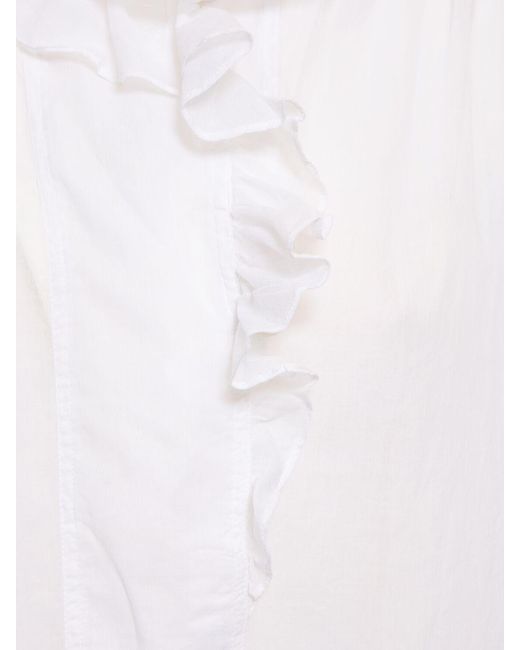 Isabel Marant White Pamias Ruffled Cotton Shirt