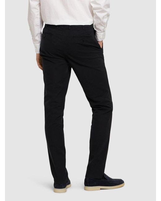 Pantaloni slim fit in cotone stretch di Loro Piana in Black da Uomo